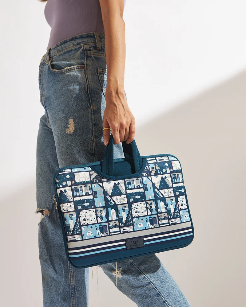 Chumbak Teal By Chumbak Amusement Park Laptop Sleeve - 13Inch